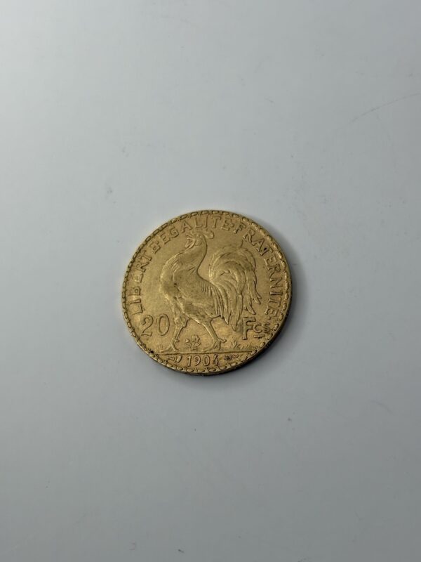 20 Francs Coq / Marianne - France - 1904 - Or 900 - 6.45g – Image 3