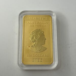 Lingot - 1 Once / Oz - 2022 - Or 999 - Dragon Bar - 100 Dollars Australie
