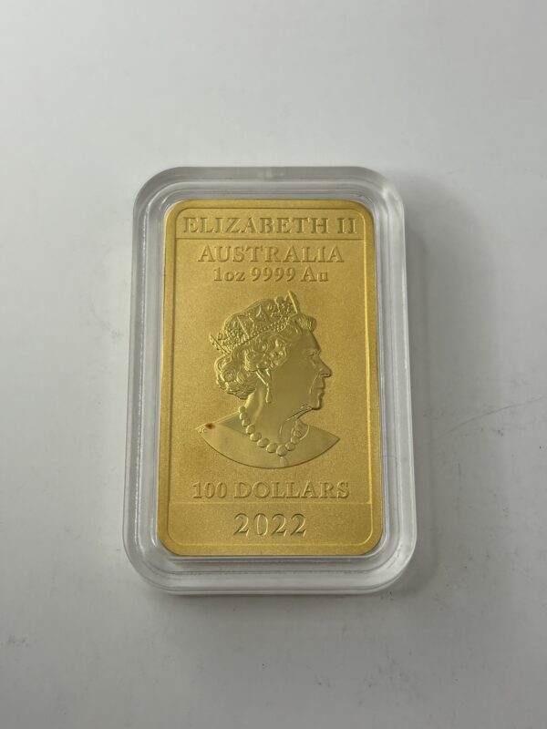 Lingot - 1 Once / Oz - 2022 - Or 999 - Dragon Bar - 100 Dollars Australie
