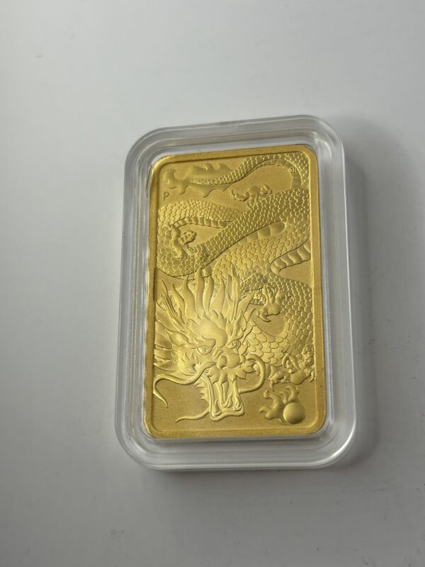 Lingot - 1 Once / Oz - 2022 - Or 999 - Dragon Bar - 100 Dollars Australie – Image 4