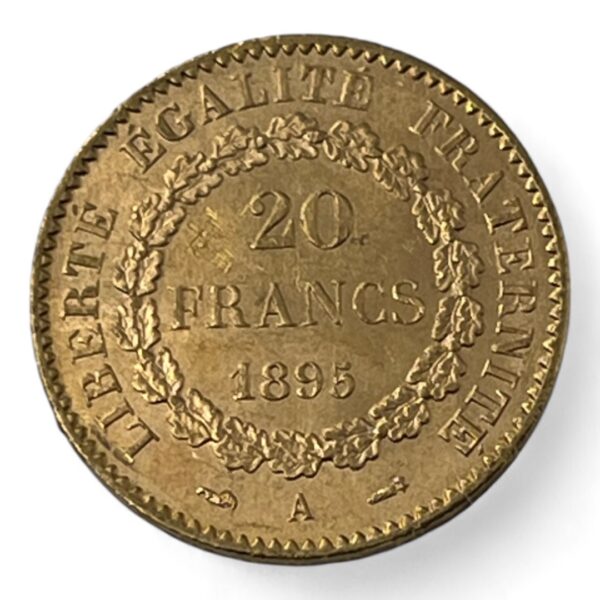 20 Francs Génie - 1895 A - Paris - Or - - côte - rare - consul - bonaparte - silver - empire - french coins - collection - numismatique - numismatic - investment - gold - investissement - louis d'or - patrimoine