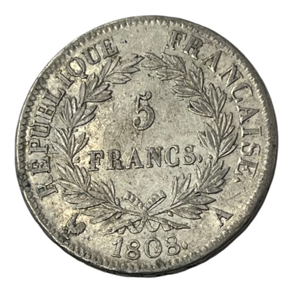 5 Francs Napoleon - République - 1808 A - Paris - Argent – Image 3