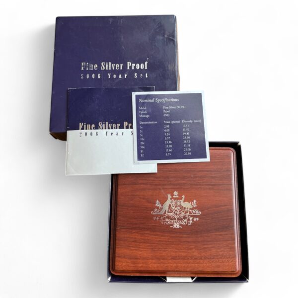 Coffret Bois - Australie Silver proof set - 2006 - Argent 999.9 - 8 monnaies - 6500 Exemplaires – Image 2