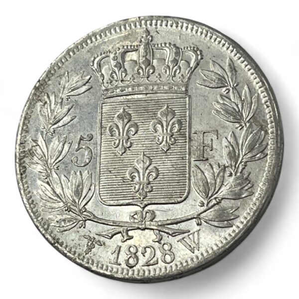 5 Francs Charles X - 1828 W - Lille - Argent - Splendide! – Image 2