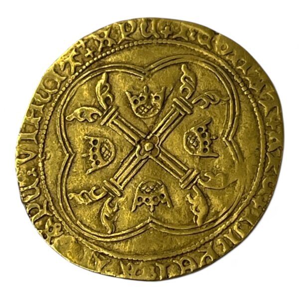 Écu d'or à la couronne (écu neuf) - Charles VII - 1445 - Crémieu - 2,85 grammes – Image 4