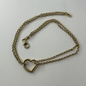 Bracelet Coeur - Or 10 karats - 2 Grammes - 22 Centimètres