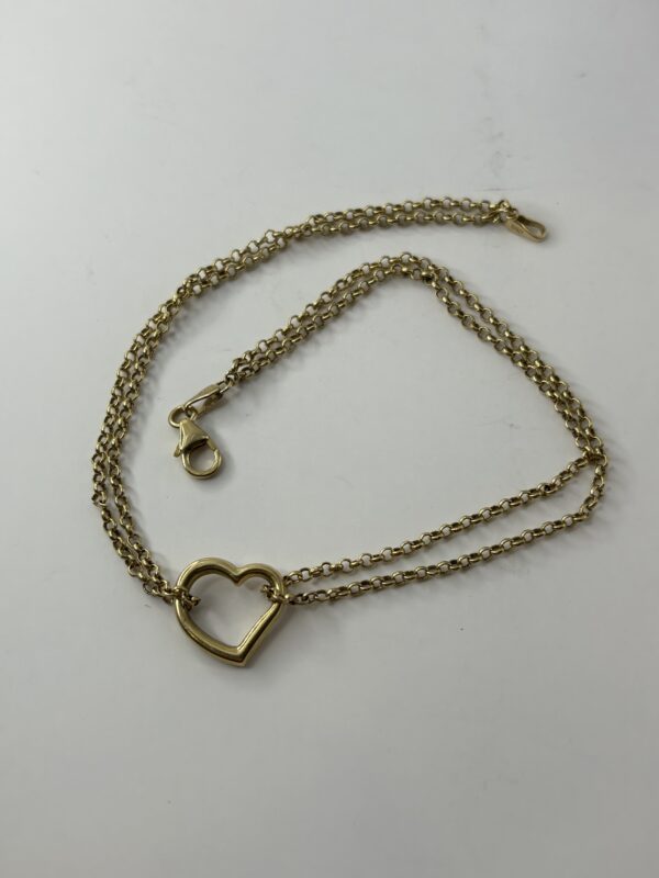 Bracelet Coeur - Or 10 karats - 2 Grammes - 22 Centimètres
