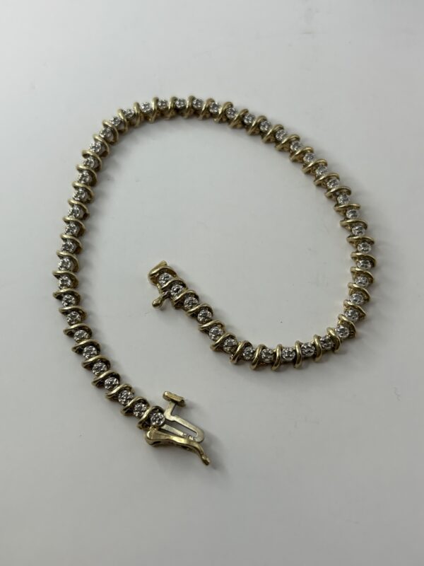 Bijoux Bracelet et Diamants - Or 10 karats - 7.37 Grammes - 18 Centimètres