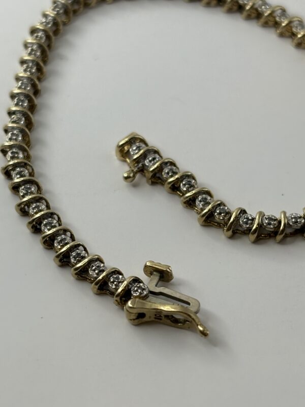 Bijoux Bracelet et Diamants - Or 10 karats - 7.37 Grammes - 18 Centimètres – Image 2