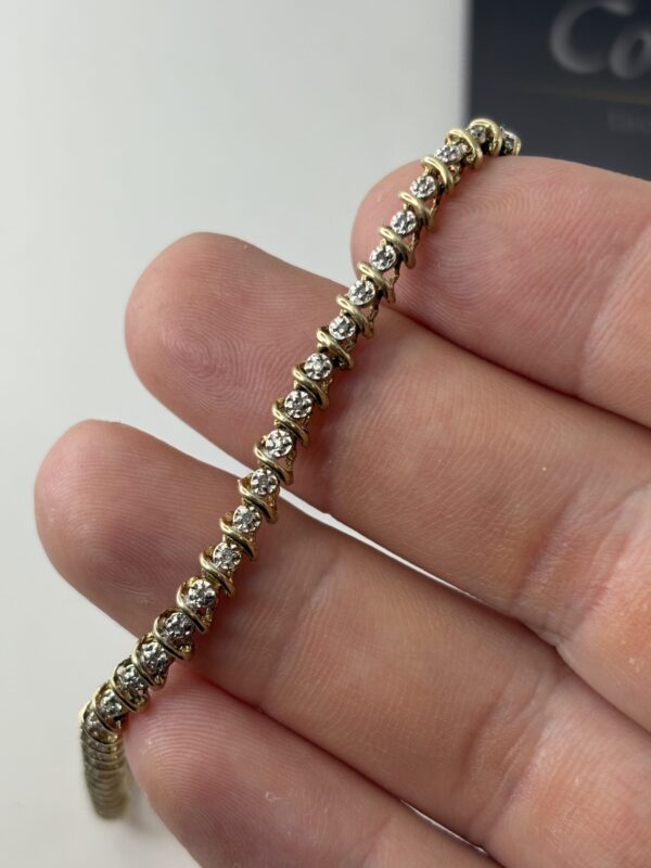 Bijoux Bracelet et Diamants - Or 10 karats - 7.37 Grammes - 18 Centimètres – Image 4