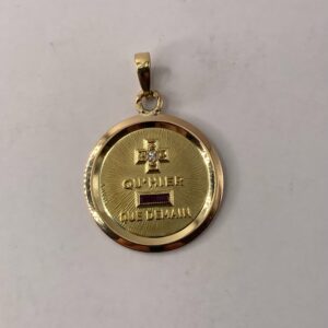Pendentif AUGIS - Médaille d’amour - Or 18k Diamants Rubis - 3.74 grammes