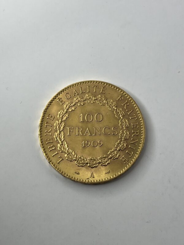 100 Francs Génie - 1909 A - Or - 32.25g