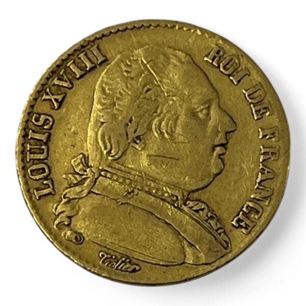 20 Francs Louis XVIII - 1814 A - Or – Image 2