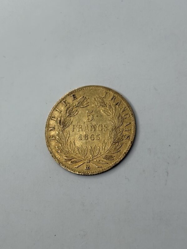 5 Francs Napoléon Laurée - 1865 BB - Or – Image 3