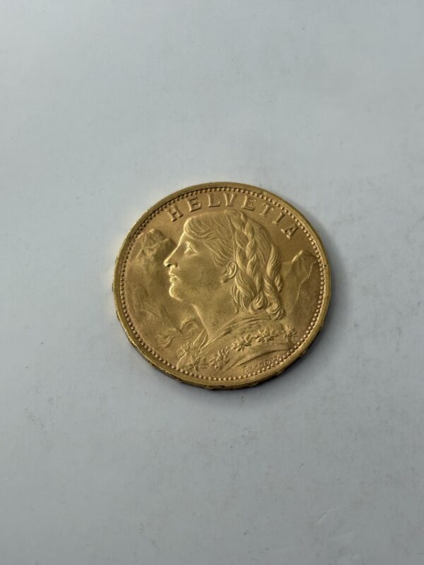 20 Francs Suisse - Helvetia - 1927 B - Or 900 – Image 2
