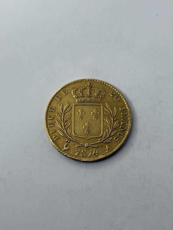 20 Francs Louis XVIII - Buste habillé - 1814 A (Paris) - Or 900