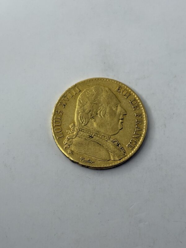 20 Francs Louis XVIII - Buste habillé - 1815 A (Paris) - Or 900 – Image 2