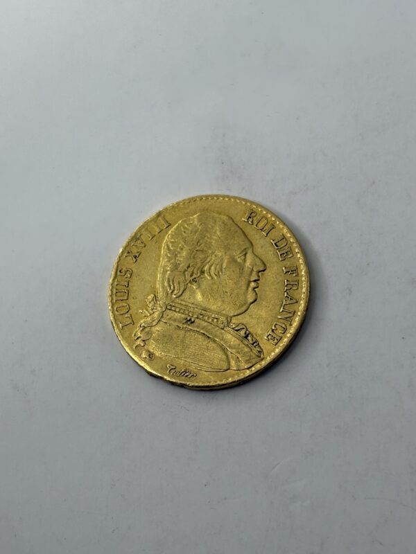 20 Francs Louis XVIII - Buste habillé - 1815 A (Paris) - Or 900 – Image 4