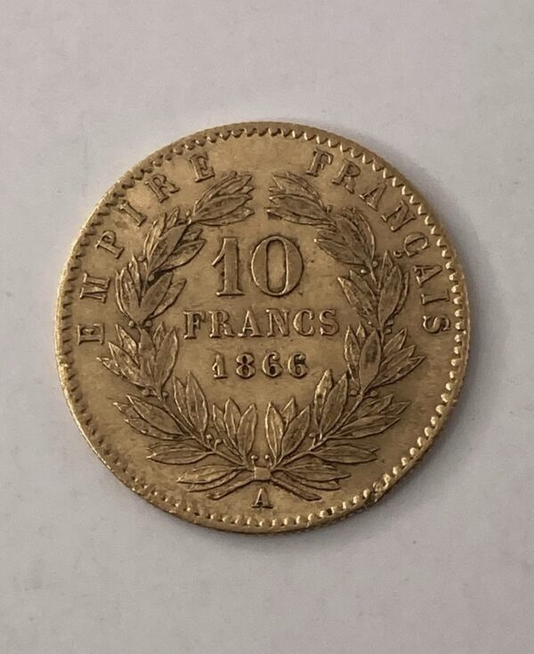 10 Francs Napoléon III - 1866 A - Or