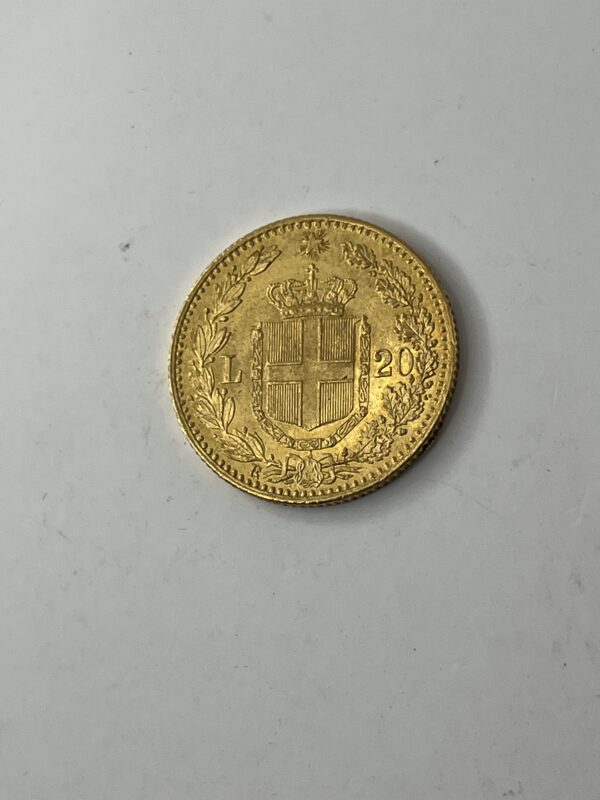 20 Lire Umberto I - 1881 - Or – Image 3