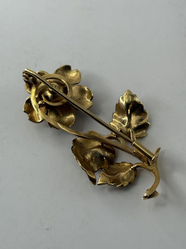 Broche et rubis - Or 18 Carats - 7.46 Grammes – Image 3