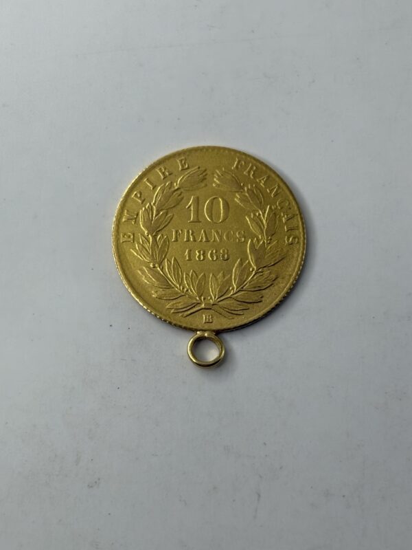 Pour bijoux, pendentif repro 10 Francs Napoleon III – Or 18k - 3 à 3.2 grammes