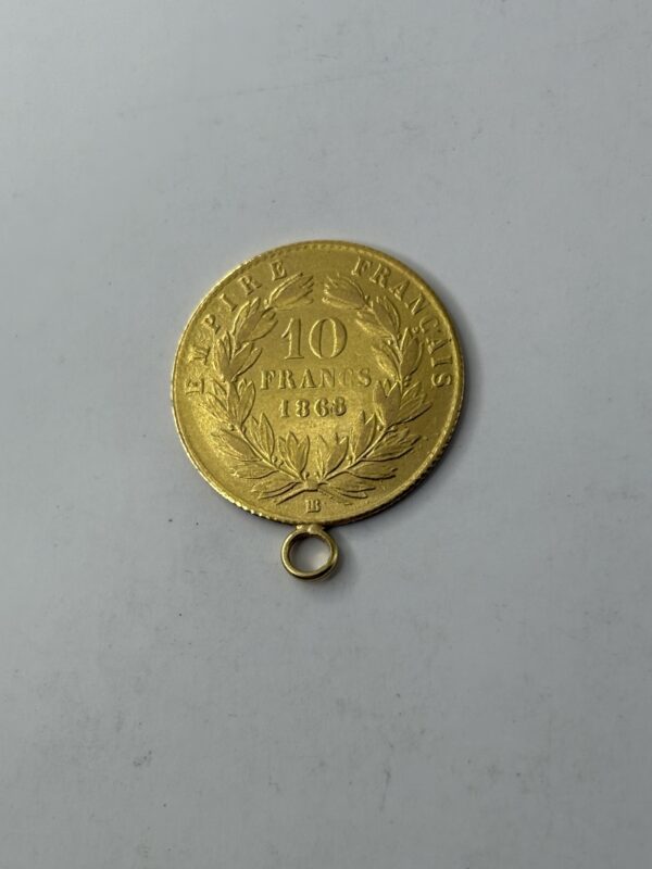 Pour bijoux, pendentif repro 10 Francs Napoleon III – Or 18k - 3 à 3.2 grammes – Image 3