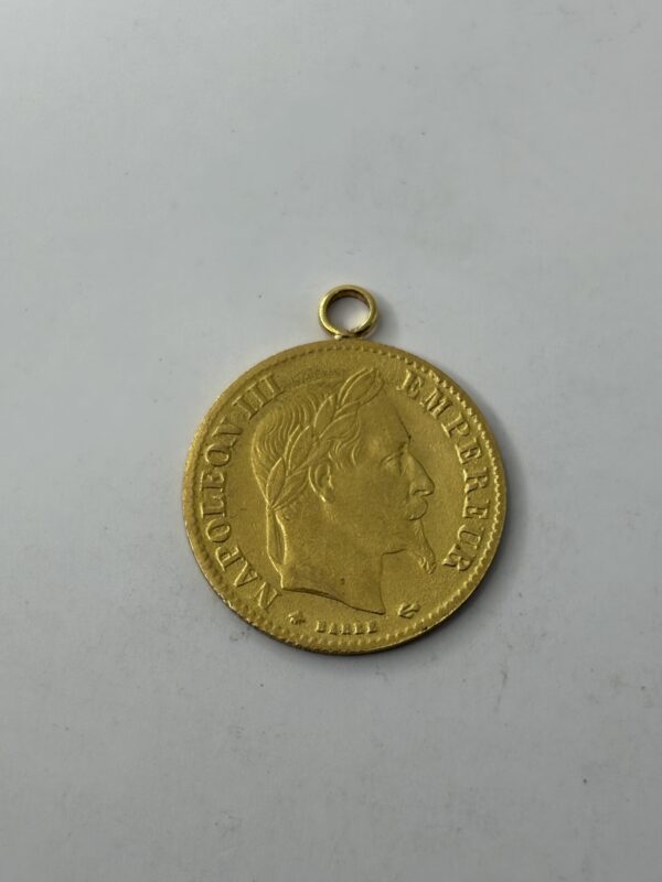Pour bijoux, pendentif repro 10 Francs Napoleon III – Or 18k - 3 à 3.2 grammes – Image 2