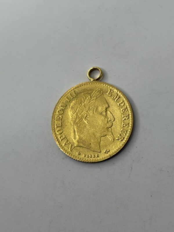 Pour bijoux, pendentif repro 10 Francs Napoleon III – Or 18k - 3 à 3.2 grammes – Image 4