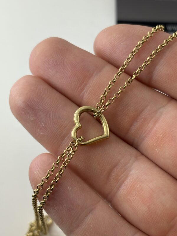Bracelet Coeur - Or 10 karats - 2 Grammes - 22 Centimètres – Image 3