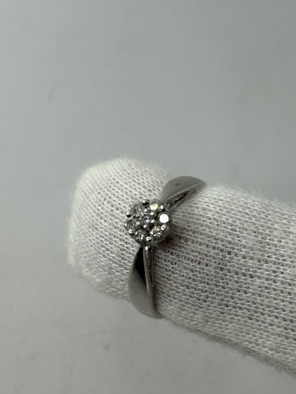 Bague - diamants - or blanc 18K (carats) - 2.50g - T54 – Image 5
