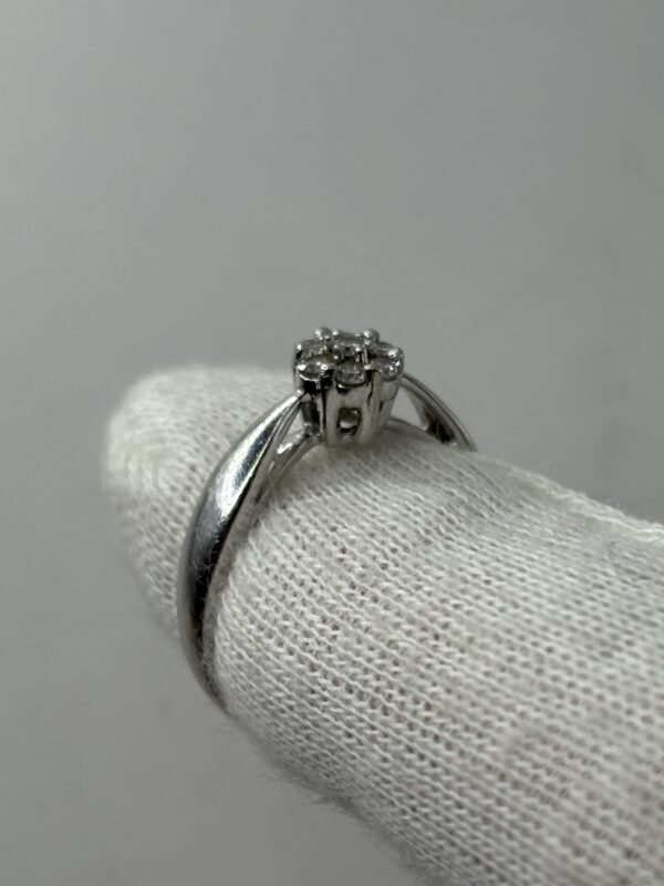 Bague - diamants - or blanc 18K (carats) - 2.50g - T54 – Image 3