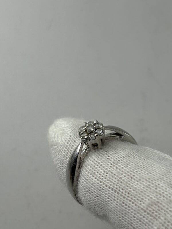 Bague - diamants - or blanc 18K (carats) - 2.50g - T54 – Image 4