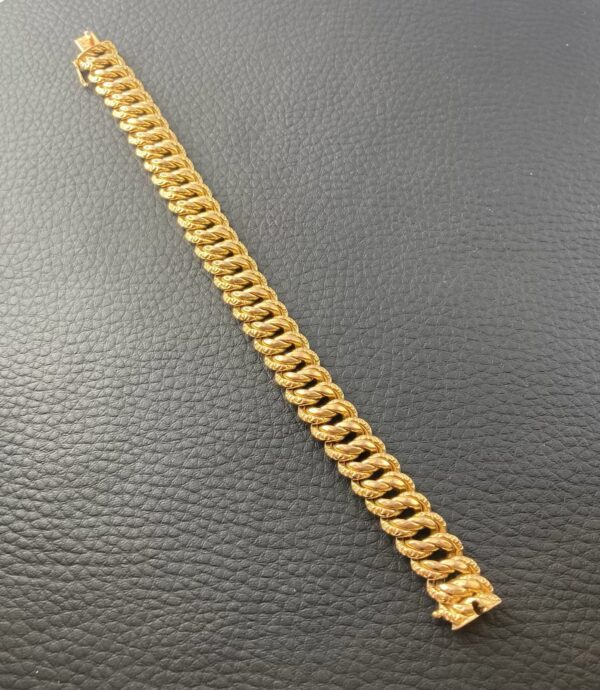 Bracelet mailles américaines - Or 18K - 22.37g - 19 cm – Image 3
