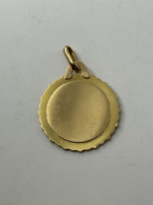 Pendentif Médaille d’Amour - Augis - Or 18k avec diamant et rubis - 3g – Image 2