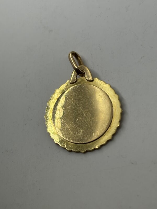 Pendentif Médaille d’Amour - Augis - Or 18k avec diamant et rubis - 3g – Image 4
