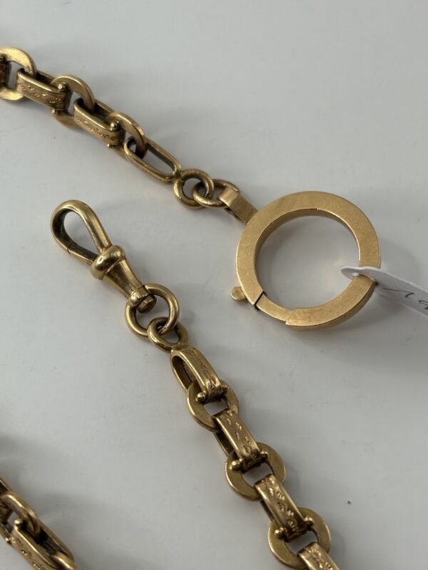 Chaîne de montre à gousset - or 18k - 19.17g - 34.5cm – Image 3