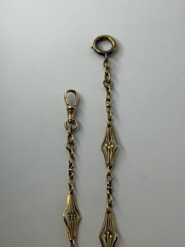 Chaîne de montre à gousset - or 18k - 17.26g - 41cm avec pendentif cheval – Image 3