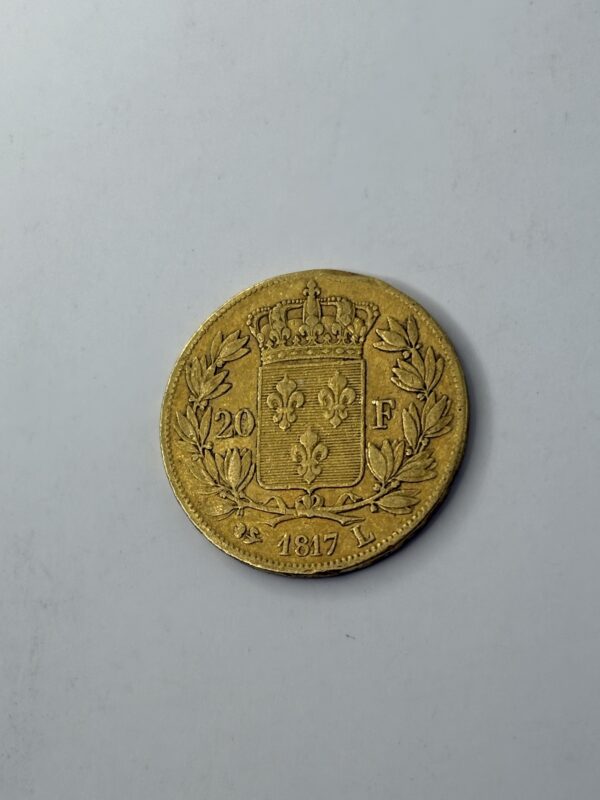 20 Francs - Louis XVIII - 1817 L - (36k exemplaires) - or 900 – Image 3