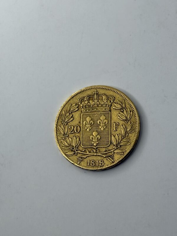 20 Francs - Louis XVIII - 1818 W - Or 900 – Image 3