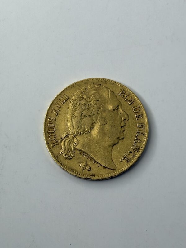 20 Francs - Louis XVIII - 1818 W - Or 900 – Image 2