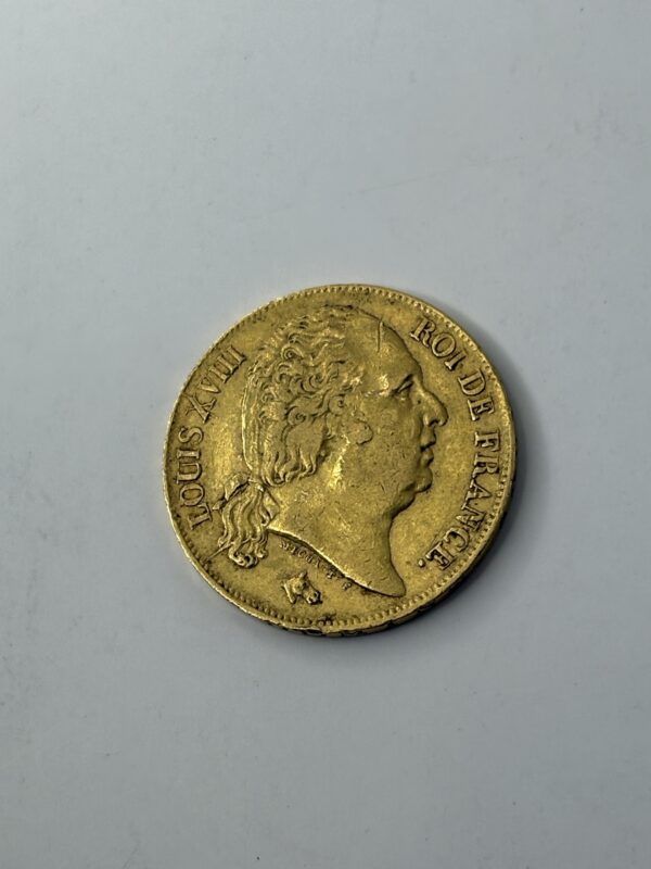 20 Francs - Louis XVIII - 1818 W - Or 900 – Image 4