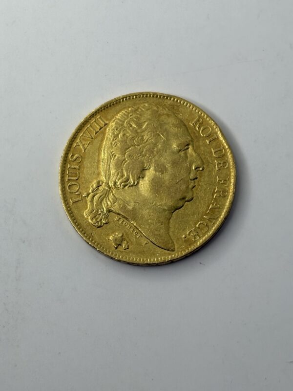 20 Francs - Louis XVIII - 1820 Q - 60k exemplaires - Or 900 – Image 2