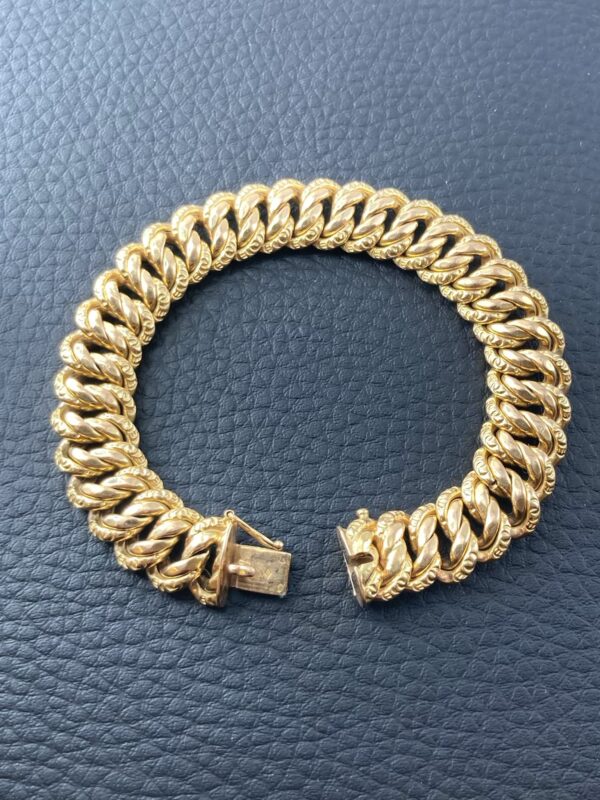 Bracelet mailles américaines - Or 18K - 22.37g - 19 cm – Image 2