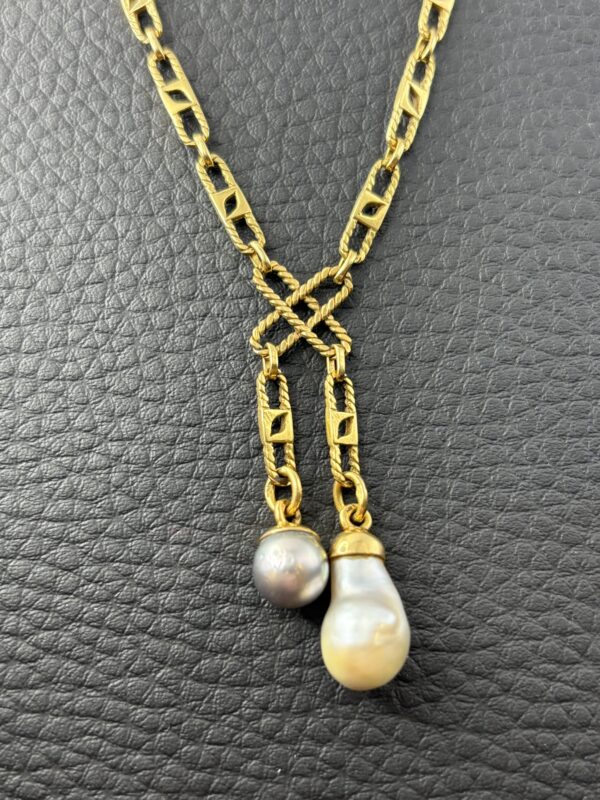 Chaîne Or 18K - 19.70g - Perles Tahiti - 40 cm – Image 3