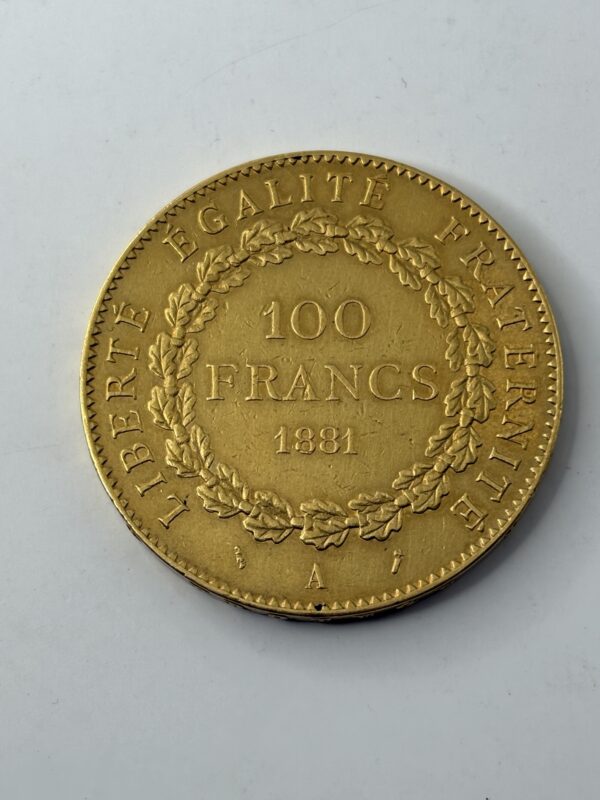 100 Francs Génie - 1881 A - 21670 exemplaires! - Or 900
