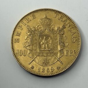 100 francs Napoléon - tête laurée - 1869 BB - or 900