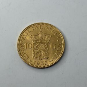10 florins (gulden) - pays bas - 1932 - 6.72g - or 900