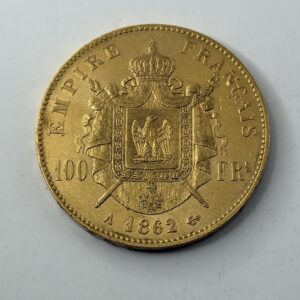 100 Francs Napoléon - tête laurée - 1862 A - Or 900