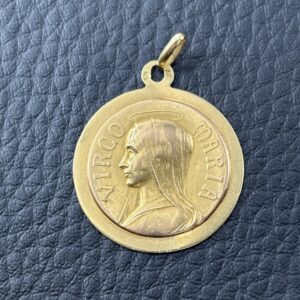 Pendentif médaille religieuse “L.P.” - Or 18 carats - 3.11 grammes